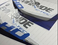 Evinrude 200HP E-tec HO 2011-2014 Blue kit White Cowl Outboard Decals